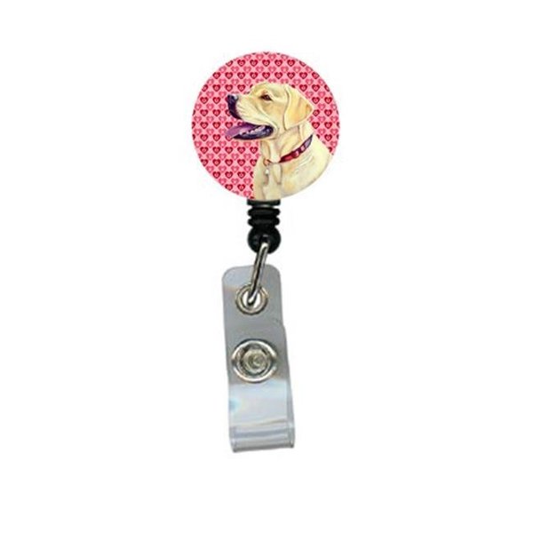 Teacher'S Aid Labrador Valentines Love and Hearts Retractable Badge Reel or ID Holder with Clip TE752049